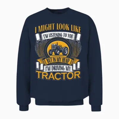 Driving My Tractor Unisex Sweatshirt - Navy