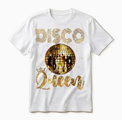 Disco Queen - 70's Disco Themed Vintage Seventies Costume Unisex T-Shirt - White