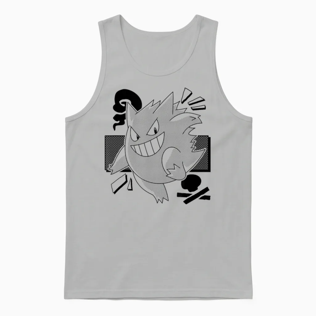 Pokémon - Gengar Manga Unisex Tank Top in Ash