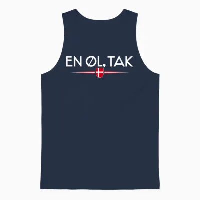 En øl Tak - Denmark T-Shirt, Black Unisex Tank Top - Navy