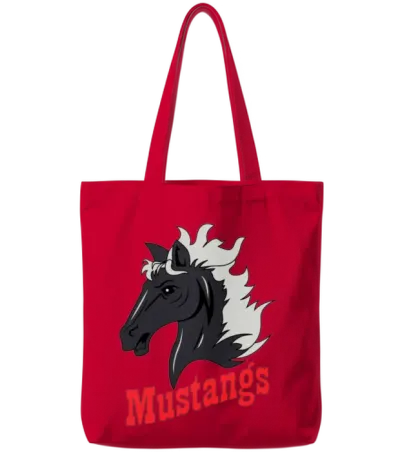 Mustang Horse Tote Bags - Red