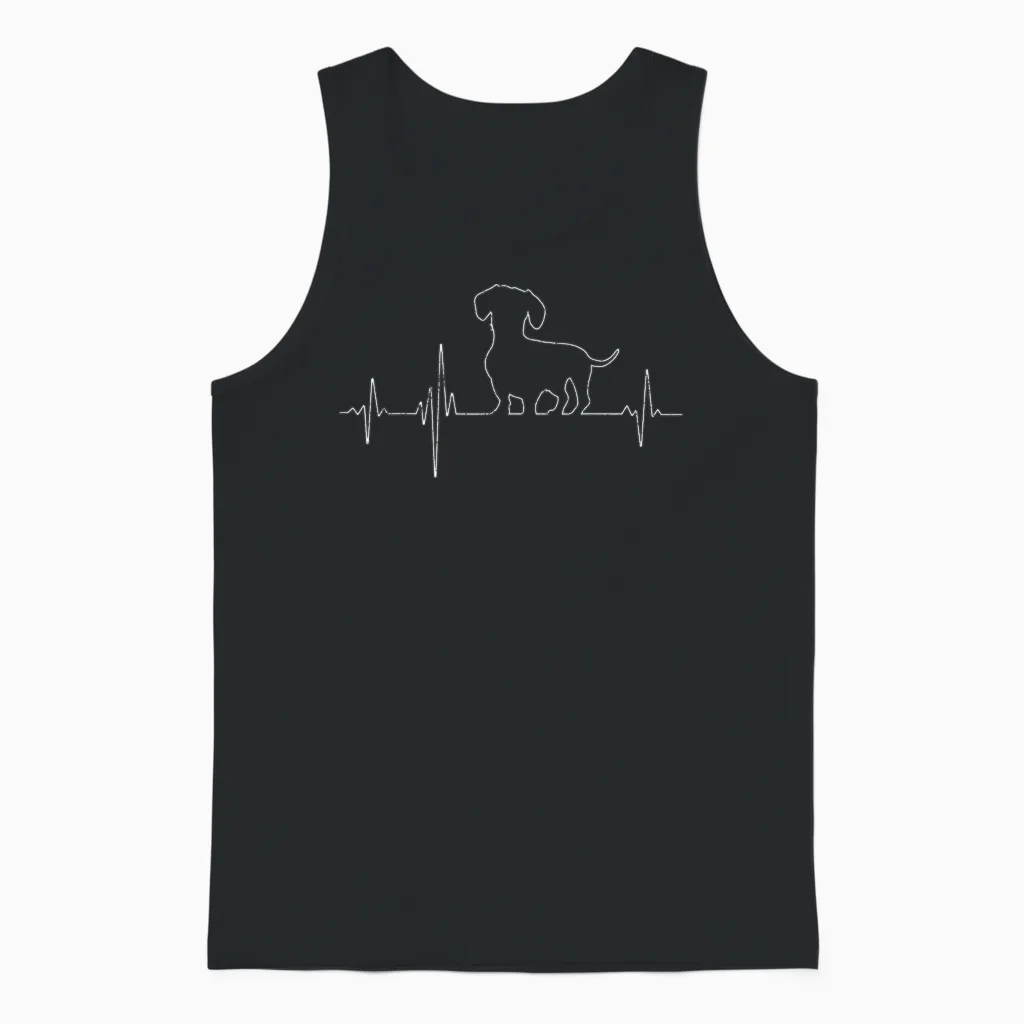 Ekg Herzschlag Dachshund Dackel Für Hundebesitzer Unisex Tank Top in Black