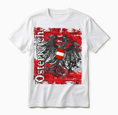 österreich T-Shirt Adler Flagge Retro Vintage Austria Unisex T-Shirt - White