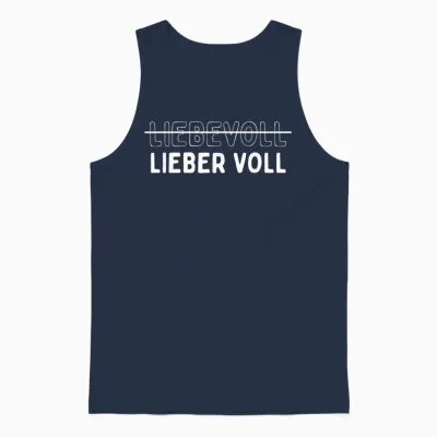 Liebevoll - Lieber Voll T-Shirt, Black Unisex Tank Top - Navy