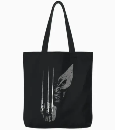Marvel X-Men Wolverine Wild Side Distressed Face Shot Tote Bags - Black