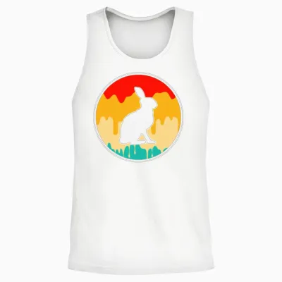 Rabbit Retro Unisex Tank Top - White