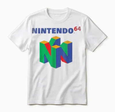 Nintendo 64 Classic Logo Retro Vintage Graphic Unisex T-Shirt - White