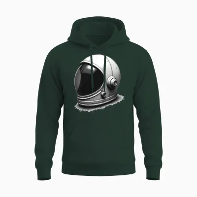 Retro Astronaut Helmet Unisex Hoodie - Forest