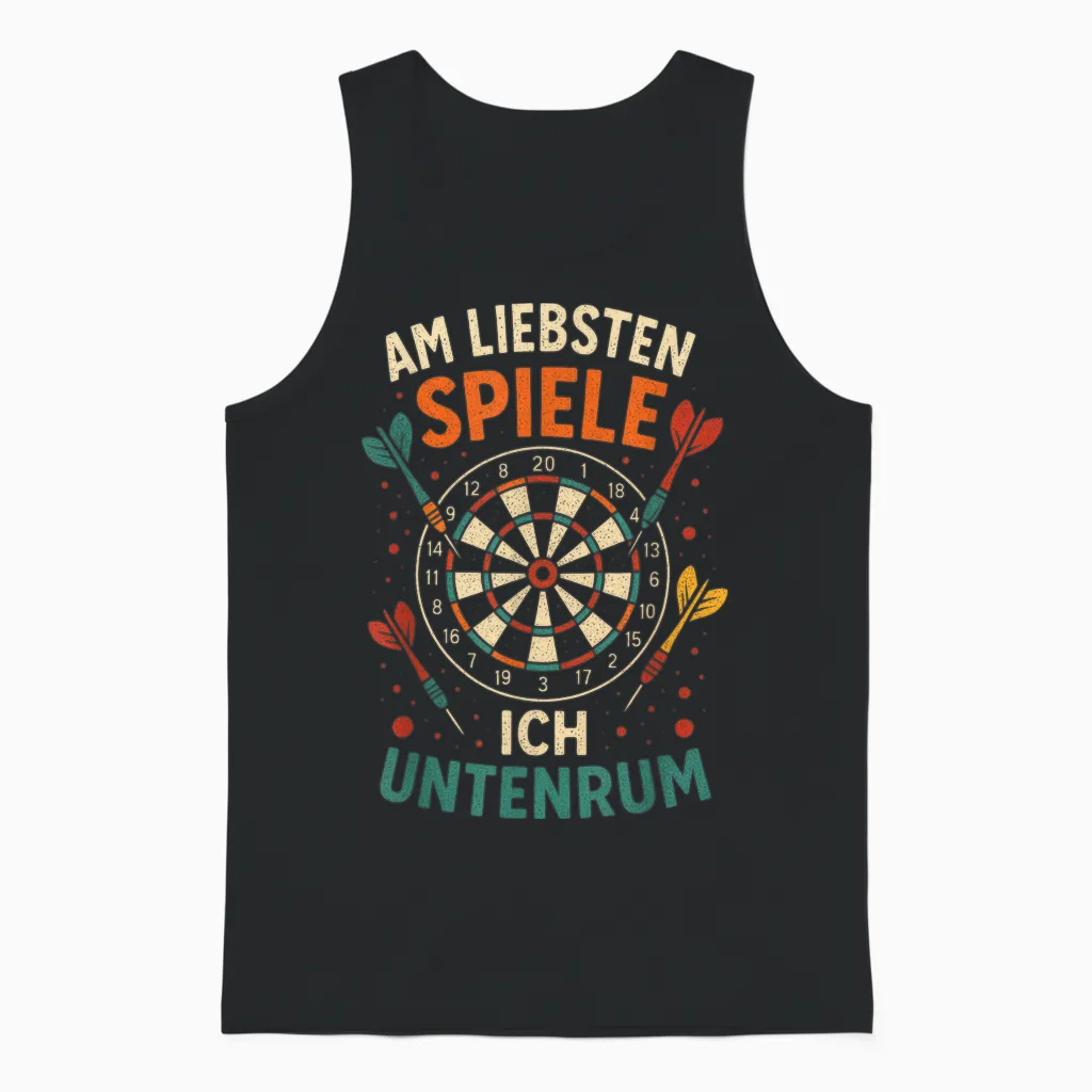 Am Liebsten Spiele Ich Untenrum - Darten Dart Unisex Tank Top in Black