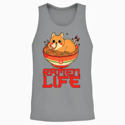 Ramen Life Cat Unisex Tank Top - Sport Grey