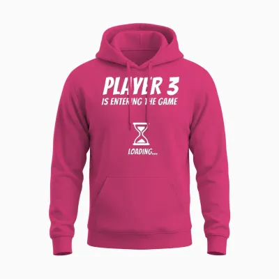 Pregnancy - Player 3 Funny Pregnancy Announcemen Unisex Hoodie - Heliconia