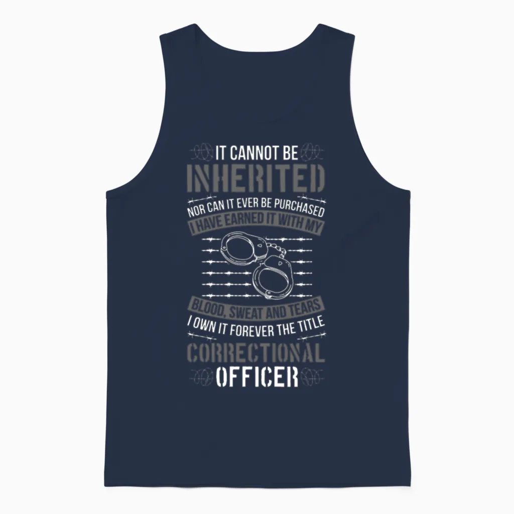 Proud Correctional Officer Corrections Officer Unisex Tank Top in Navy
