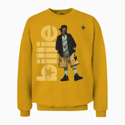 Official Billie Eilish Hit Me Hard and Soft Standing Photo Unisex Sweatshirt - Gold