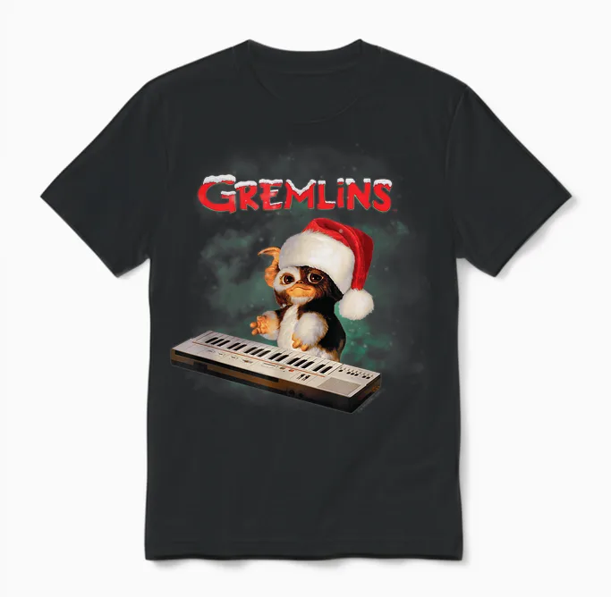 Gremlins - Gizmo Holiday Keyboard Unisex T-Shirt in Black