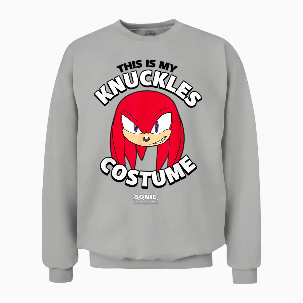 Sonic the Hedgehog Halloween This Is My Knuckles Costume Unisex Sweatshirt in Ash