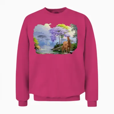 Free Horses Unisex Sweatshirt - Heliconia