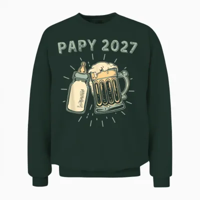 Papy 2027 Futur Grand Père Papi Pour Naissance Unisex Sweatshirt - Forest