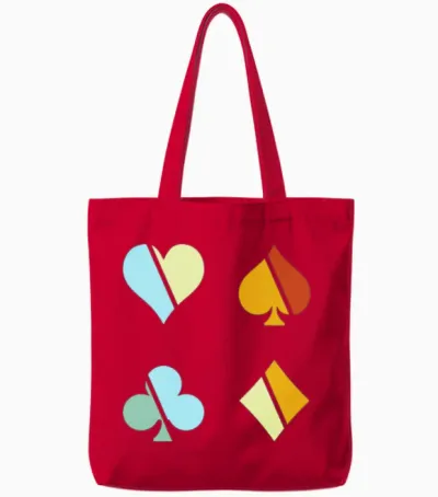 Poker Retro Tote Bags - Red