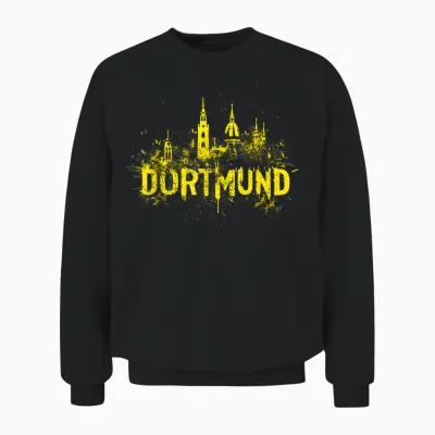 City of Dortmund Black Yellow Painting Art Dortmund T-Shirt, Black Unisex Sweatshirt - Black