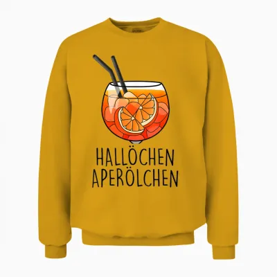 Official Spritz Club Fun I New!!! T-Shirt with German Text, White Unisex Sweatshirt - Gold