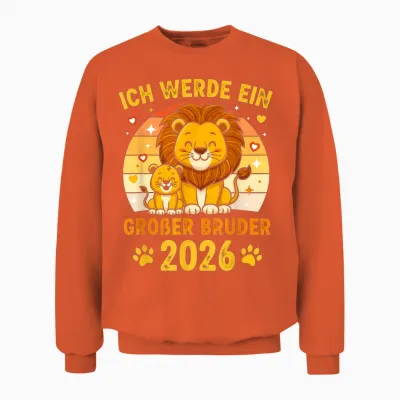 Ich Werde Ein Großer Bruder 2026 Unisex Sweatshirt - Orange