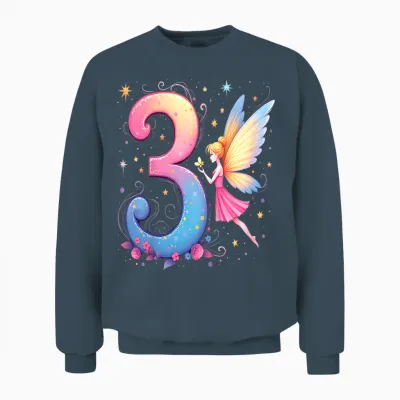 Kinder Magische Fee 3. Geburtstag Mädchen 3 Jahre Unisex Sweatshirt - Dark Heather