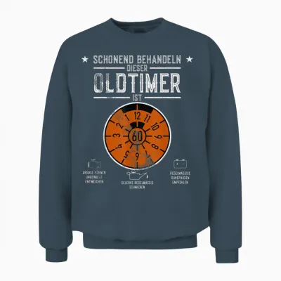 Hu Plaque Gentle Treat Oldtimer Is 60th Birthday Unisex Sweatshirt - Dark Heather