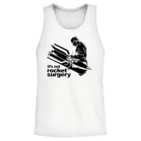 Rocket Surgery Humor Funny Geek Geeks Unisex Tank Top - White – 2