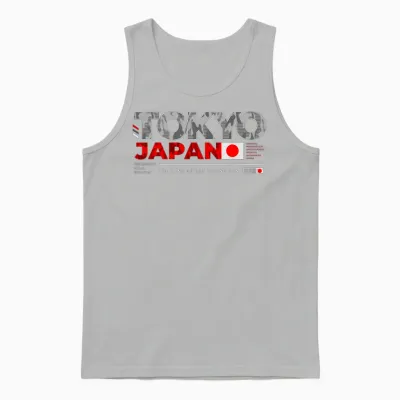 Tokyo Japan the Land of the Rising Sun T-Shirt, Black, S Unisex Tank Top - Ash