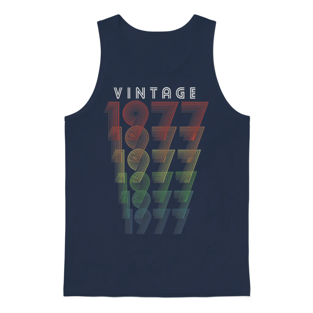 Vintage 1977 Gift 1977 Birthday Retro Men Women Unisex Tank Top - Navy