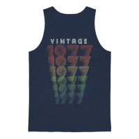 Vintage 1977 Gift 1977 Birthday Retro Men Women Unisex Tank Top - Navy – 1