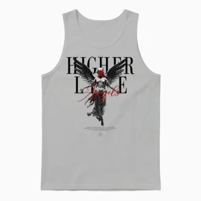 Back Print Angel Y2k Streetwear Aesthetic Damen Herren Engel Unisex Tank Top - Ash