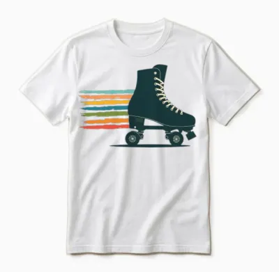 Retro Roller Skate Unisex T-Shirt - White