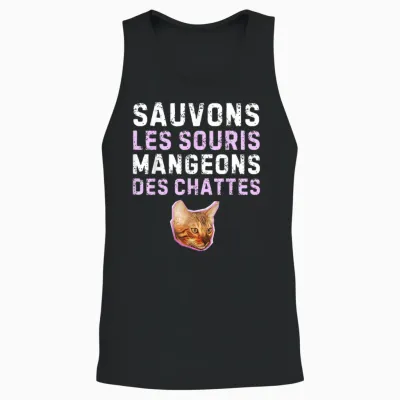 Save the Mice Eat Pussies. Funny Gift Kinky Unisex Tank Top - Black