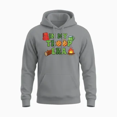 In My Troop Era Scout Leader Camping Cookies Troop Girl Unisex Hoodie - Sport Grey