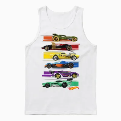 Hot Wheels Multi Car Unisex Tank Top - White