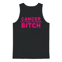 Cancer You Picked the Wrong Bitch Funny Breast Unisex Tank Top - Black – 1