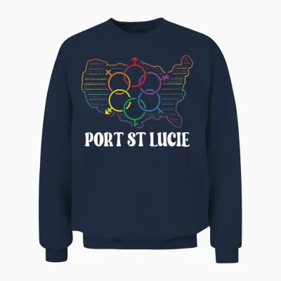 Port St Lucie Pride Month Pride Flag Lgbt Communit Unisex Sweatshirt - Navy