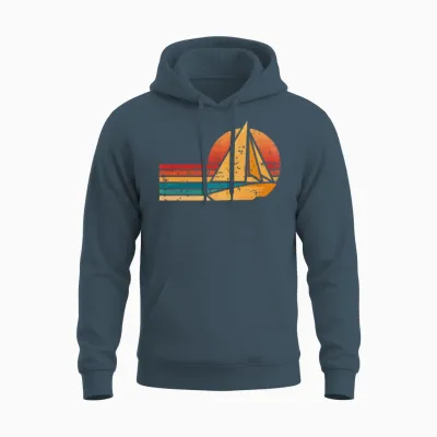 Retro Catamaran Unisex Hoodie - Dark Heather