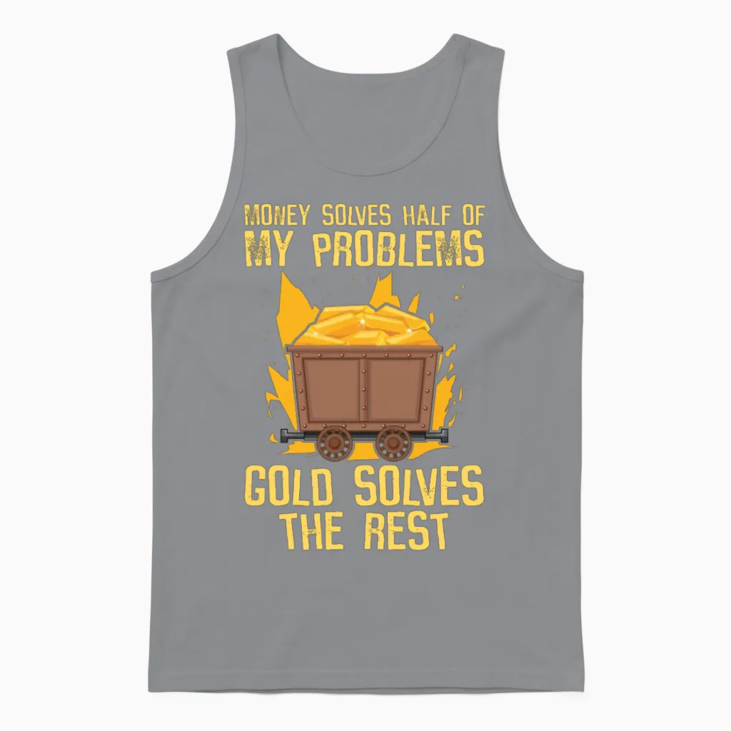 Gold Mining Unisex Tank Top in Sport Grey