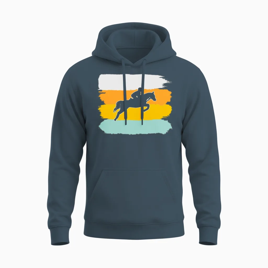 Horse Retro Lovers Unisex Hoodie in Dark Heather
