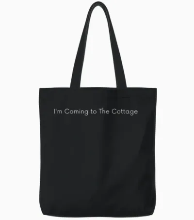 I Come to the Cottage Romance Hockey Couple Tote Bags - Black