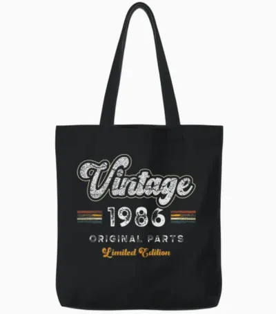 Vintage 1986 Original Teile Limited Edition 40. Geburtstag Tote Bags - Black