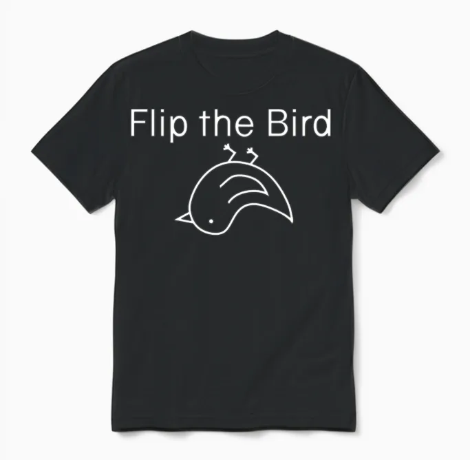 Flip the Bird Lovers Unisex T-Shirt in Black