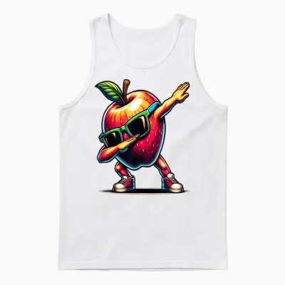 Dab Tanz Apfel Lustige Tanzende Dabbing Frucht Unisex Tank Top - White