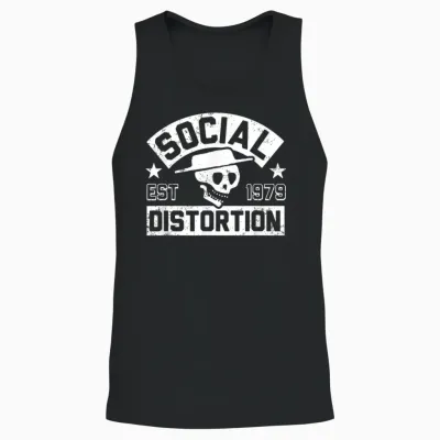 Offizielle Social Distortion T-Shirt, Unisex Erwachsene, Punk-Rock-Fans, Klassisch, Kurzarm, T-Shirt, Schwarz, S Unisex Tank Top - Black