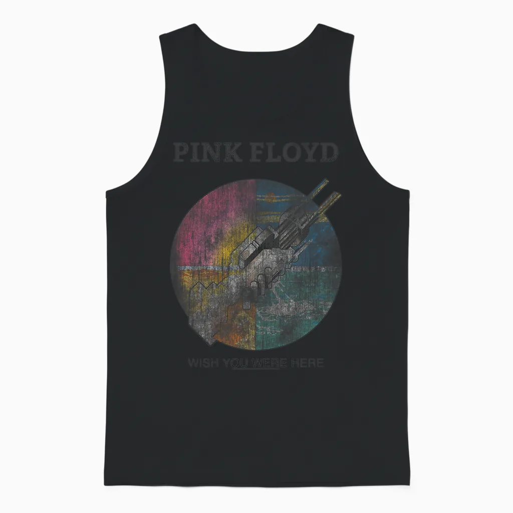 Official Pink Floyd Prog Rock Wish You Were Here Unisex Tank Top in Black