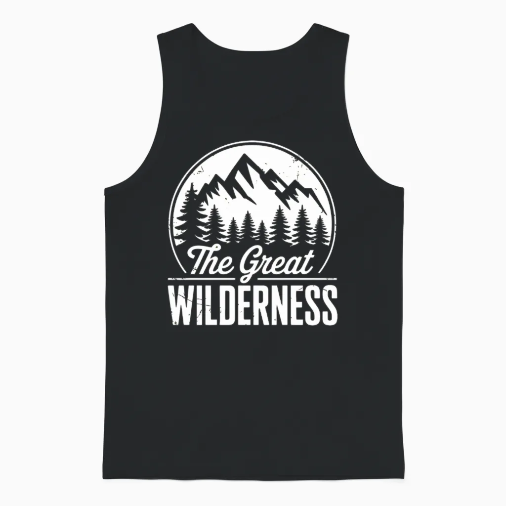The Great Wilderness - Mountains & Trees Unisex Tank Top in Black
