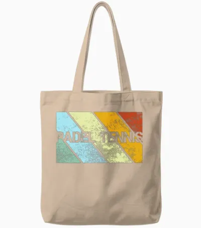 Padel Tennis Retro Tote Bags - Natural