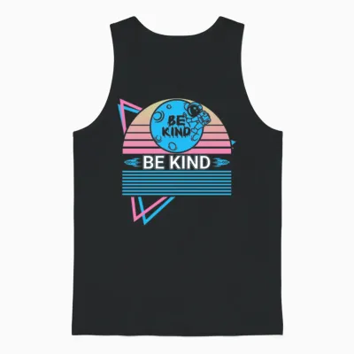 Astronaut Retro Unisex Tank Top - Black